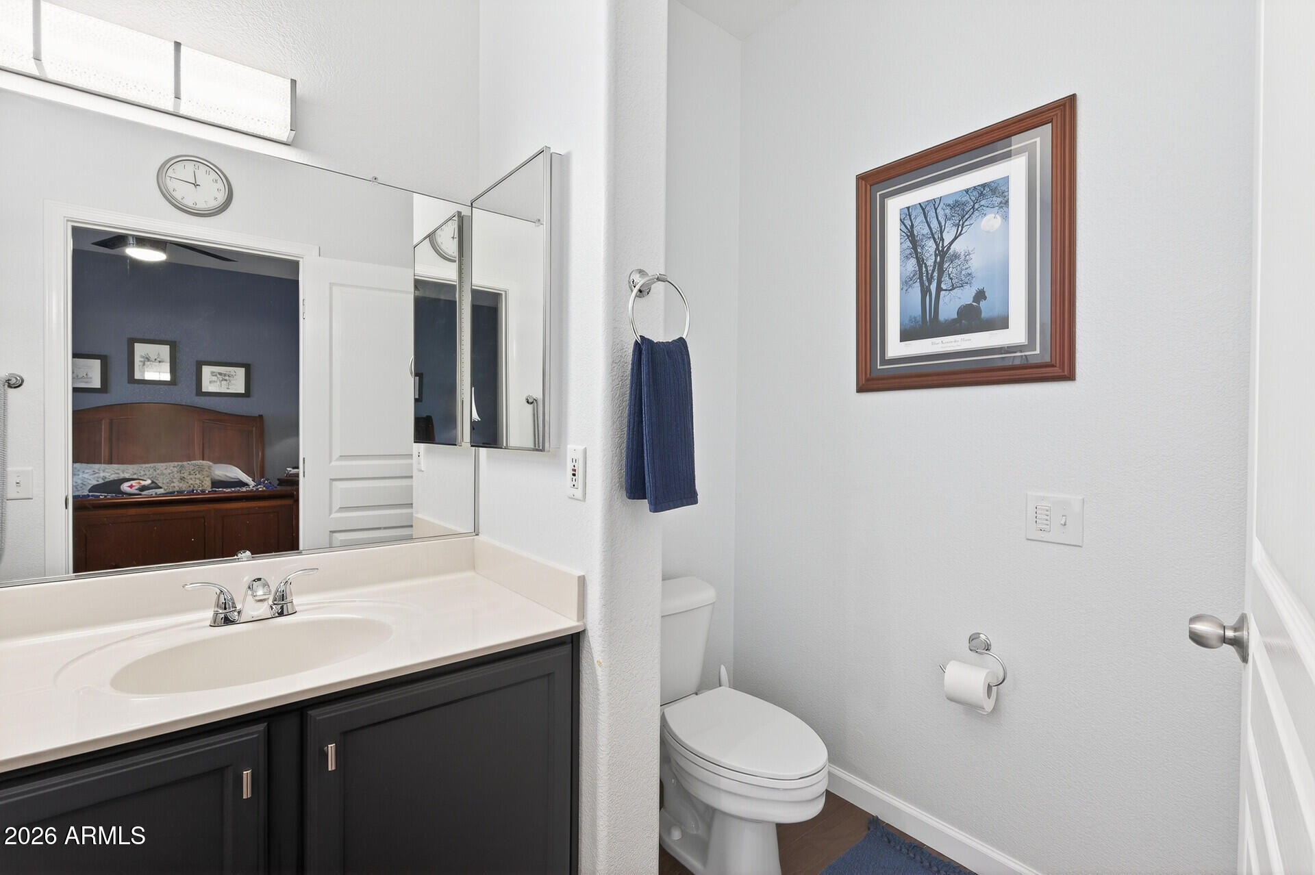 16100 West Eagle Ridge Drive Surprise, AZ 85374 - Photo 25 of 44 a bathroom with a toilet sink and mirror