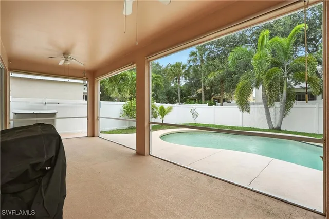 a view of a yard with an outdoor space