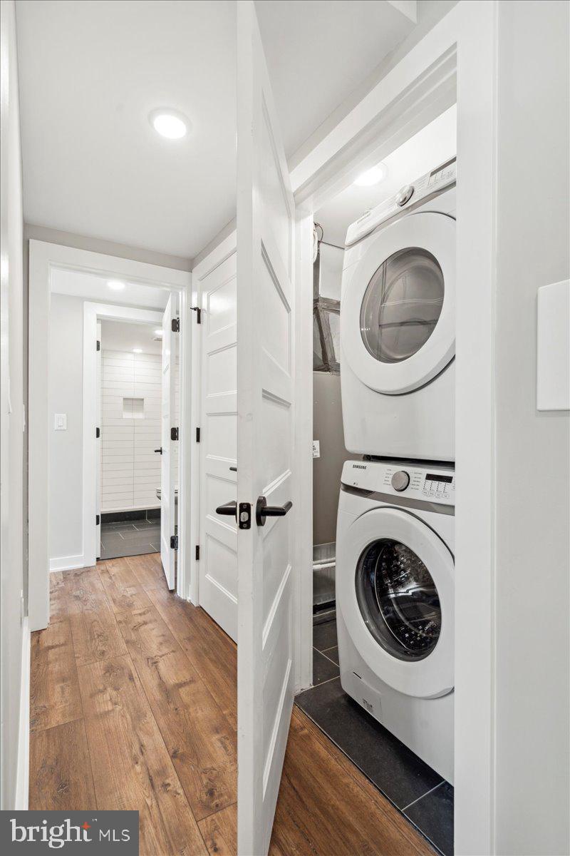 3801 Hamilton Street, Unit B Philadelphia, PA 19104 - Photo 11 of 46 a view of a hallway with washer and dryer