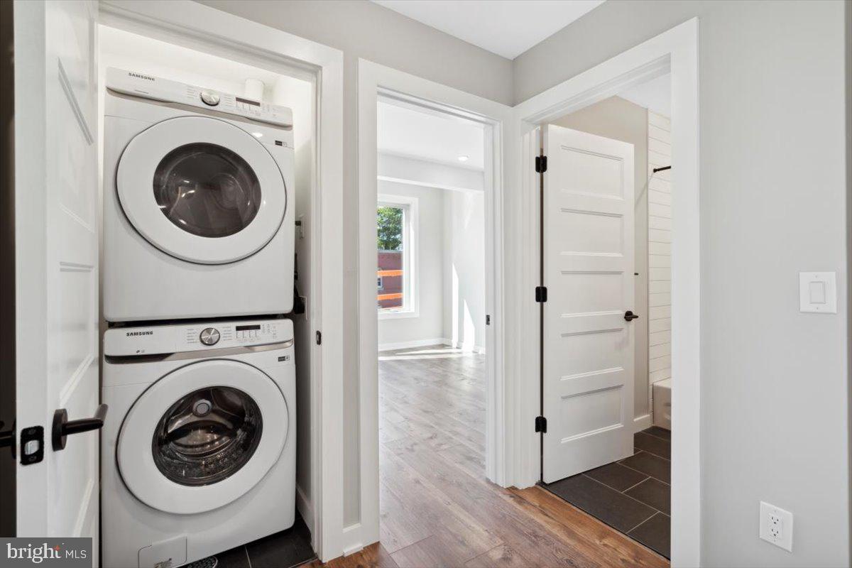 3801 Hamilton Street, Unit B Philadelphia, PA 19104 - Photo 43 of 46 a view of a hallway with washer and dryer