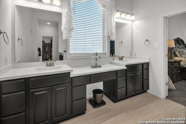 3782 Chicory Bend Bulverde, TX 78163 - Photo 21 of 41 a bathroom with a double vanity sink double and a mirror