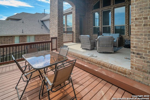 3782 Chicory Bend Bulverde, TX 78163 - Photo 38 of 41 a view of a patio with table and chairs and potted plants