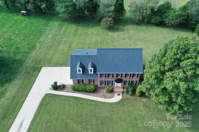 an aerial view of a house
