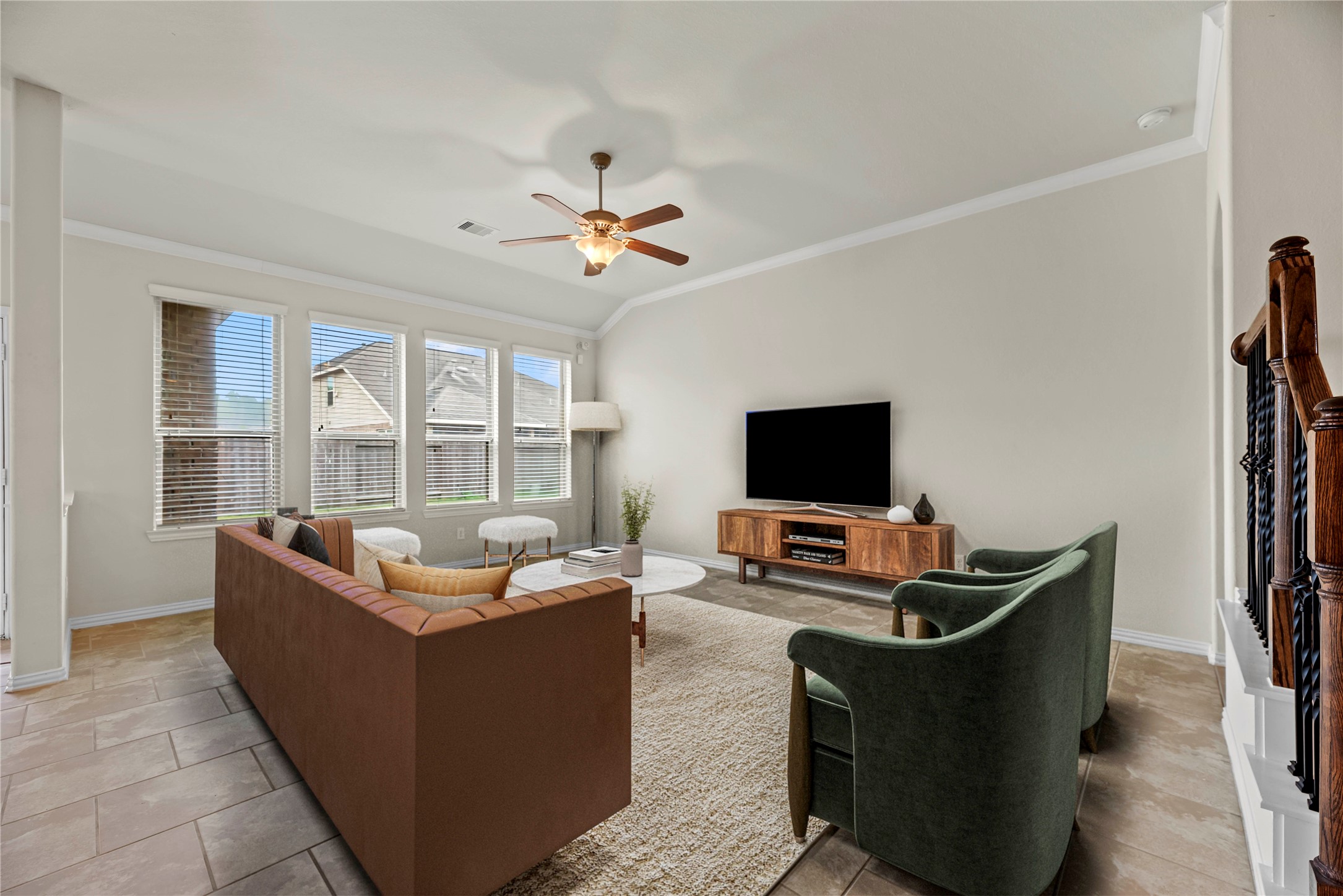 5205 Rainy Garden Court Rosharon, TX 77583 - Photo 11 of 40 a living room with furniture and a flat screen tv