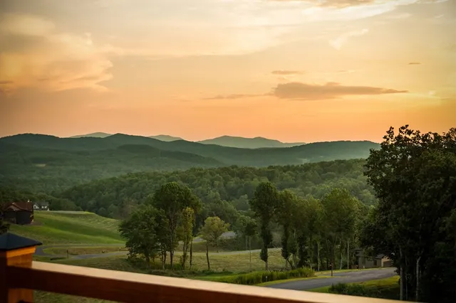 a view of a city street from a balcony