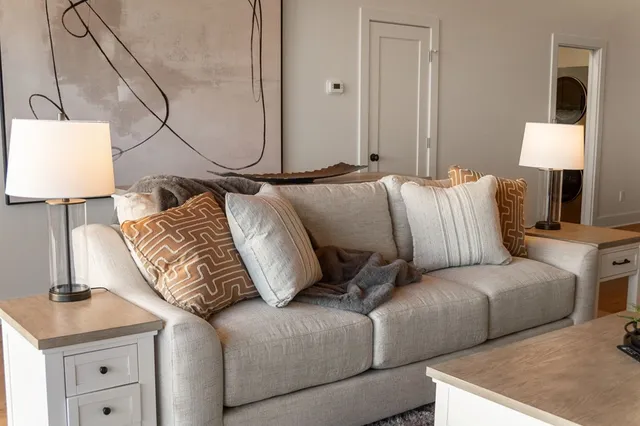 a backyard of a house with lots of green space