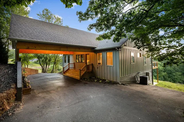 a view of city and mountain from a balcony