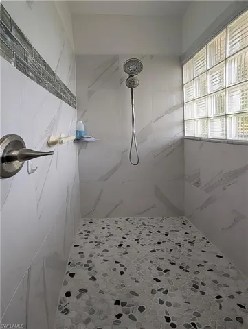 a bathroom with a shower
