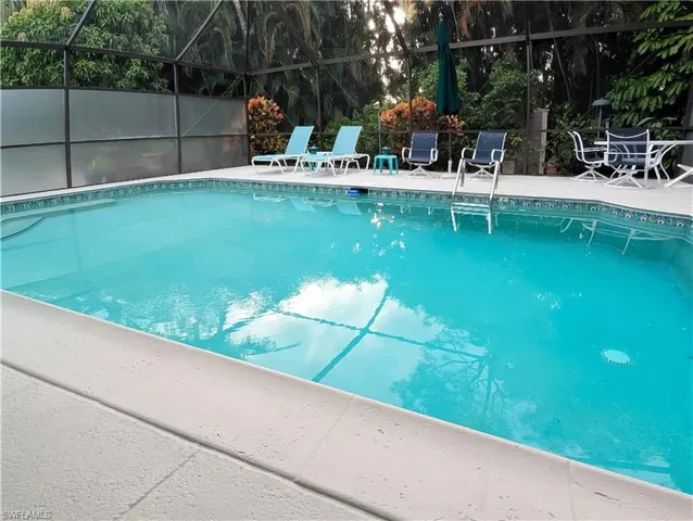 a view of swimming pool from a patio