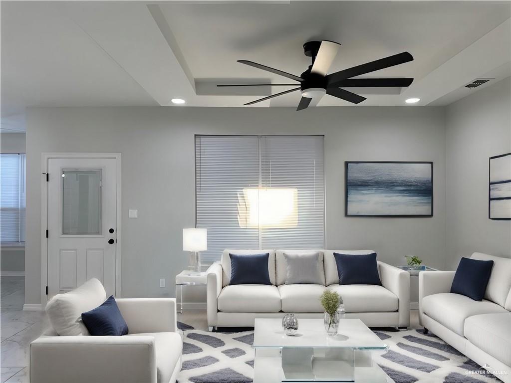 5510 North Crown Point Pharr, TX 78577 - Photo 2 of 14 a living room with furniture and a ceiling fan