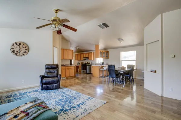 a living room with furniture