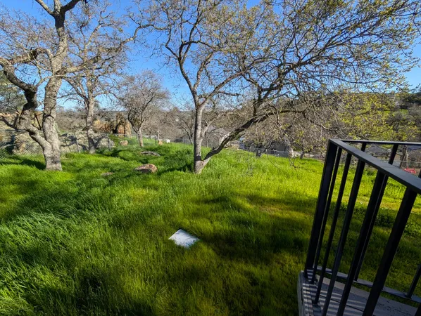 a backyard of a house with lots of green space