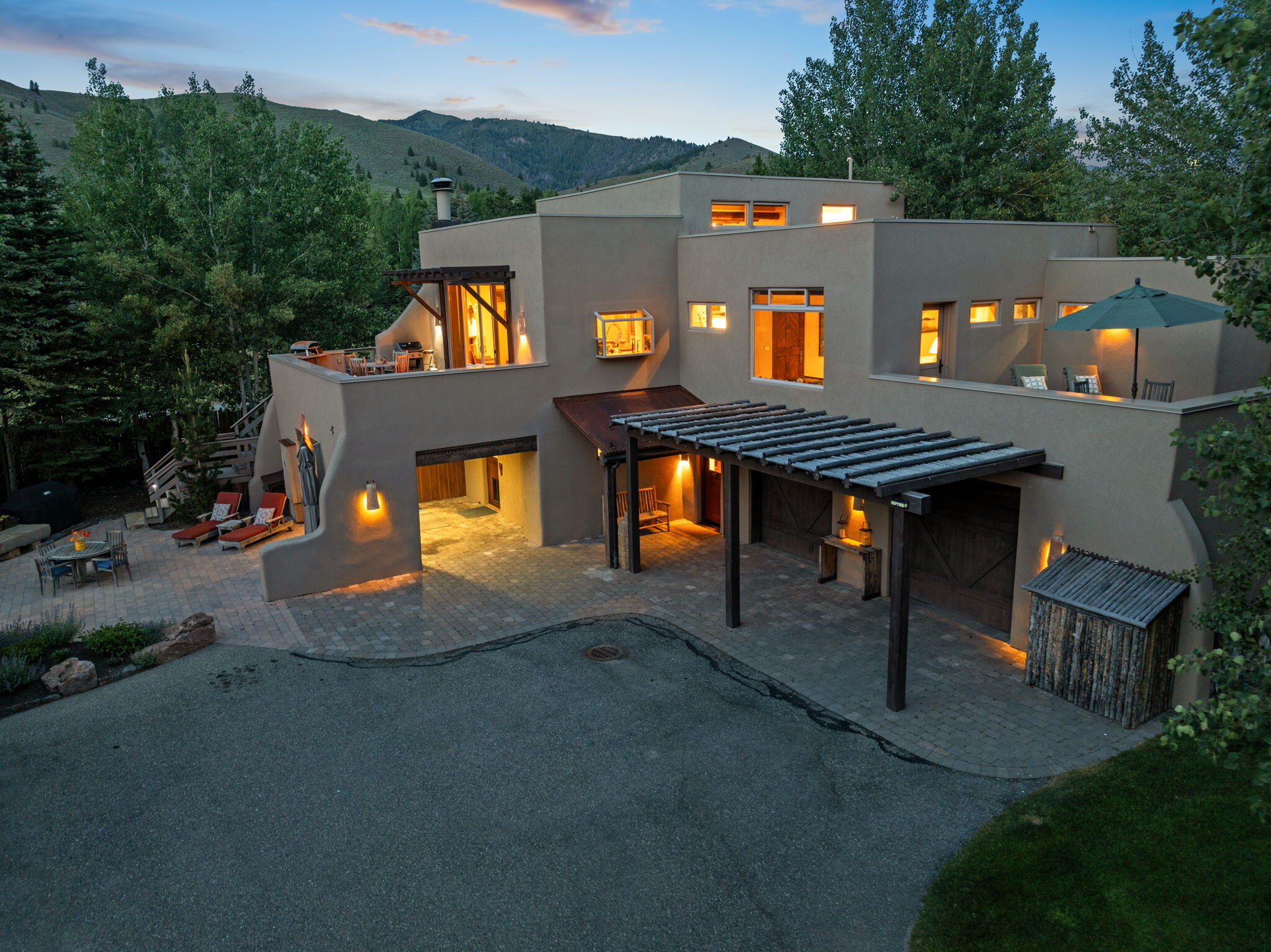 202 Chocolate Gulch Road Ketchum, ID 83340 - Photo 3 of 83 House Aerial Twilight