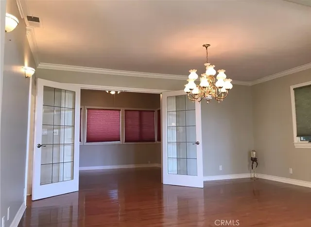 a view of a livingroom with a chandelier