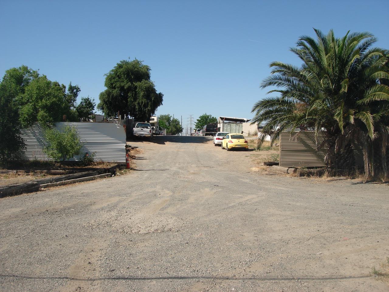 a view of road and trees