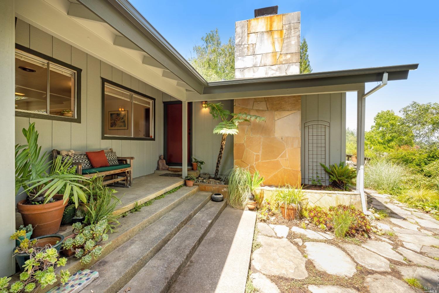 a house view with a seating space