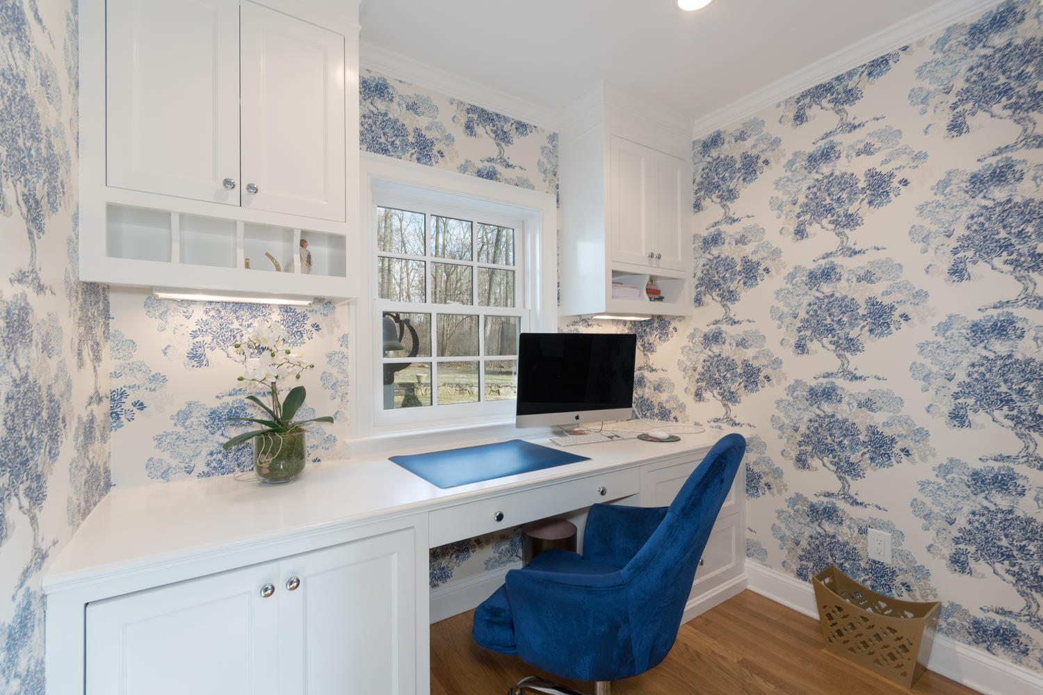 7 Hunt Road Darien, CT 06820 - Photo 16 of 40 a view of a workspace with furniture and wooden floor