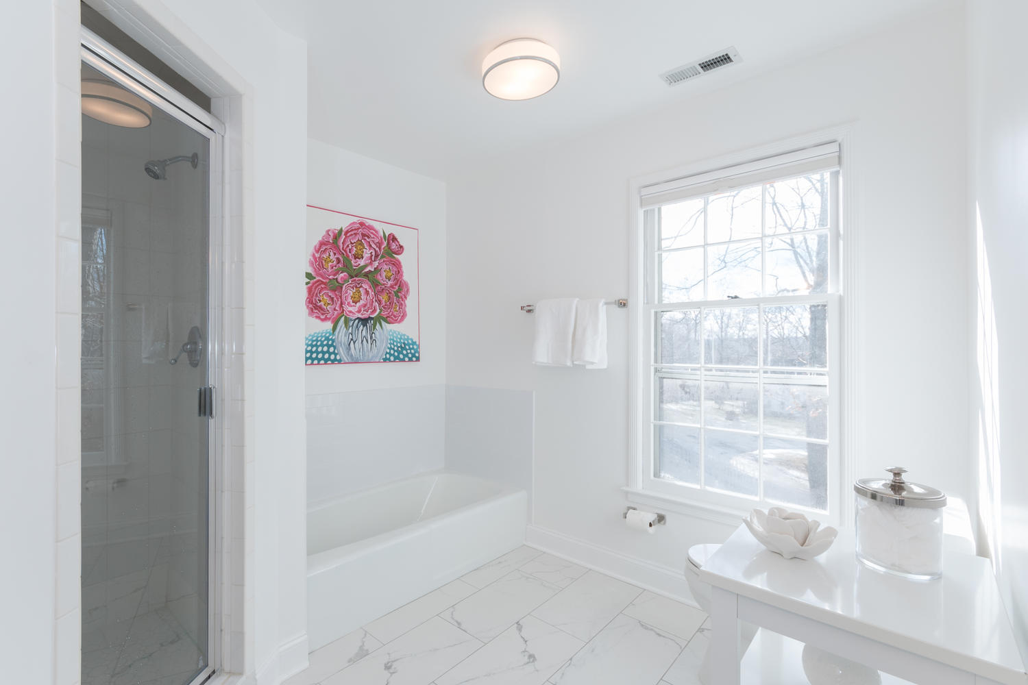 7 Hunt Road Darien, CT 06820 - Photo 24 of 40 a bathroom with a bathtub and a shower