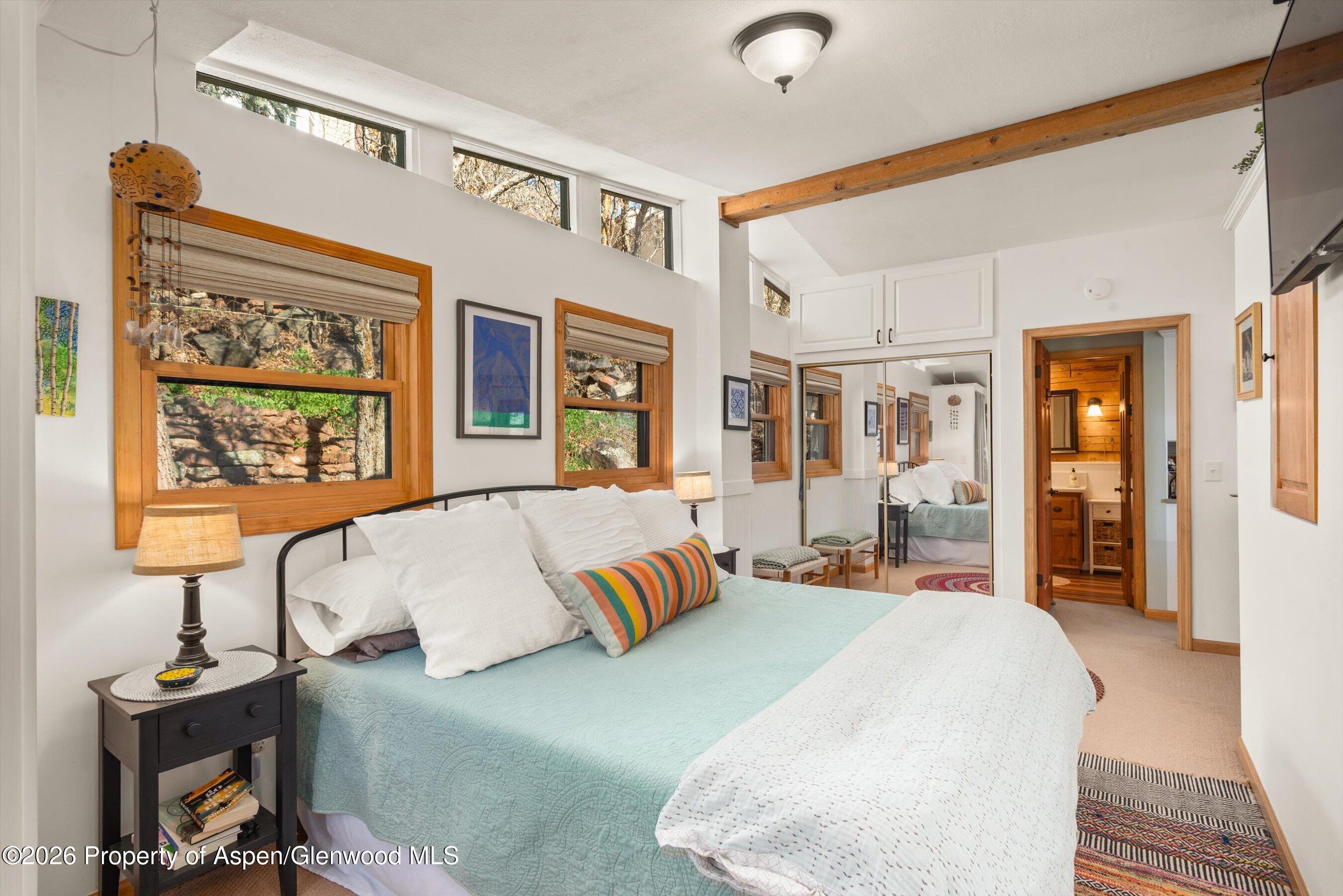 120 Tucker Lane Basalt, CO 81621 - Photo 20 of 33 a bedroom with a bed and dresser with mirror