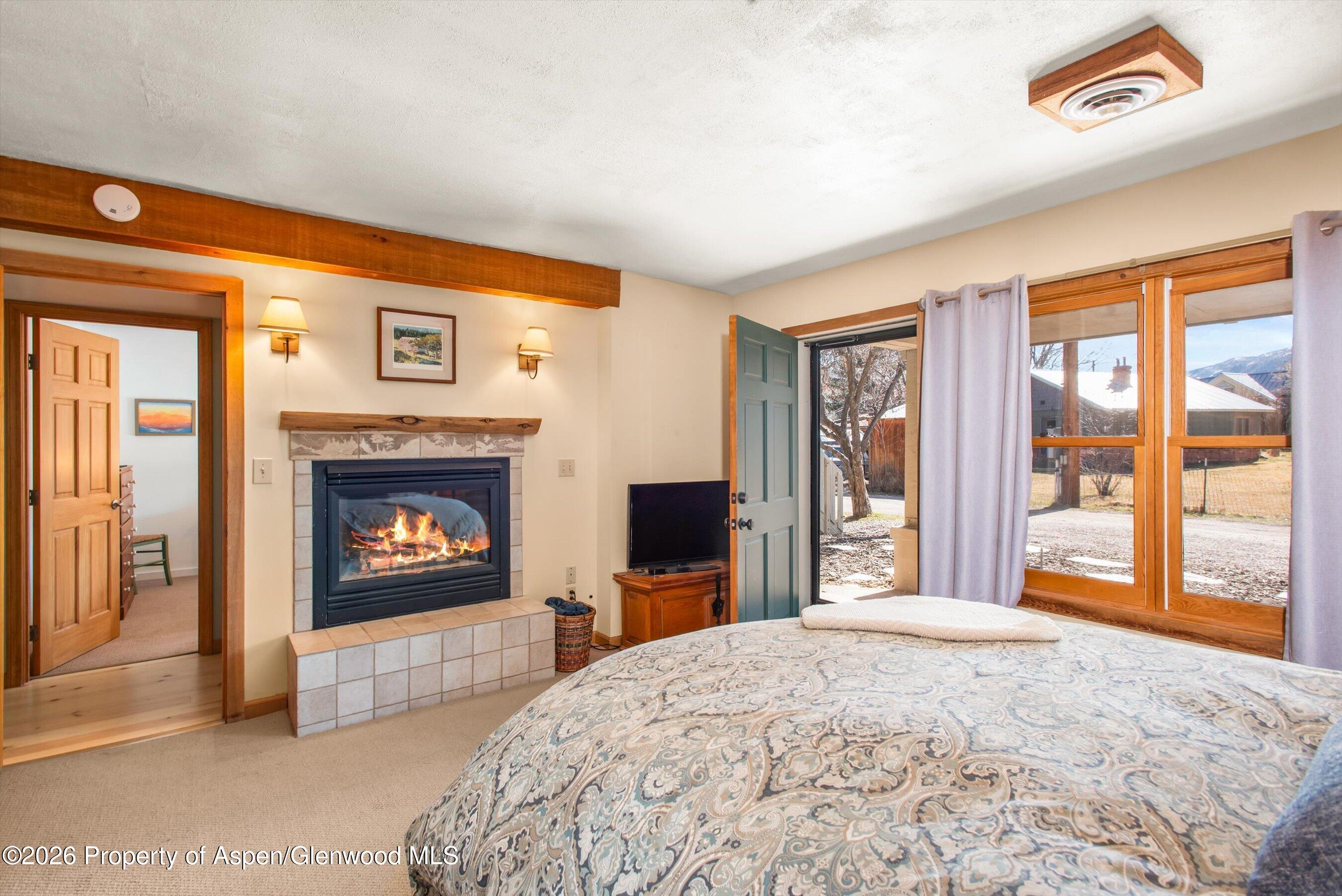 120 Tucker Lane Basalt, CO 81621 - Photo 26 of 33 a bedroom with a bed and a fireplace