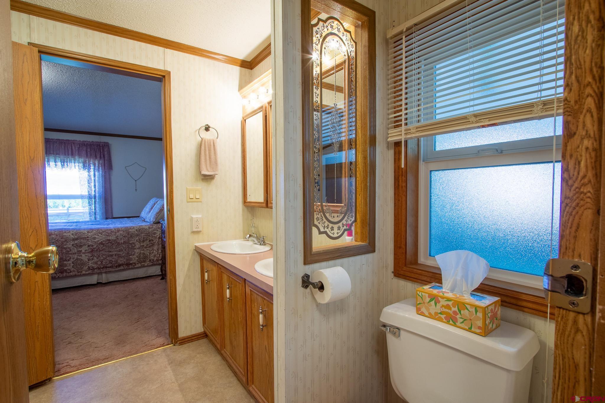 13648 B Road Delta, CO 81416 - Photo 22 of 35 a bathroom with a toilet a sink and mirror