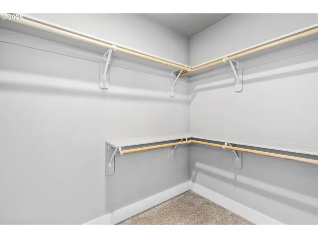 a view of small space with racks on the wall