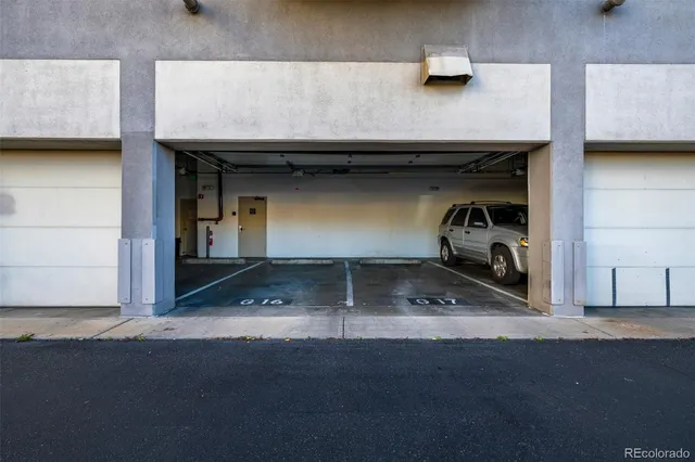 a view of a building with sitting area