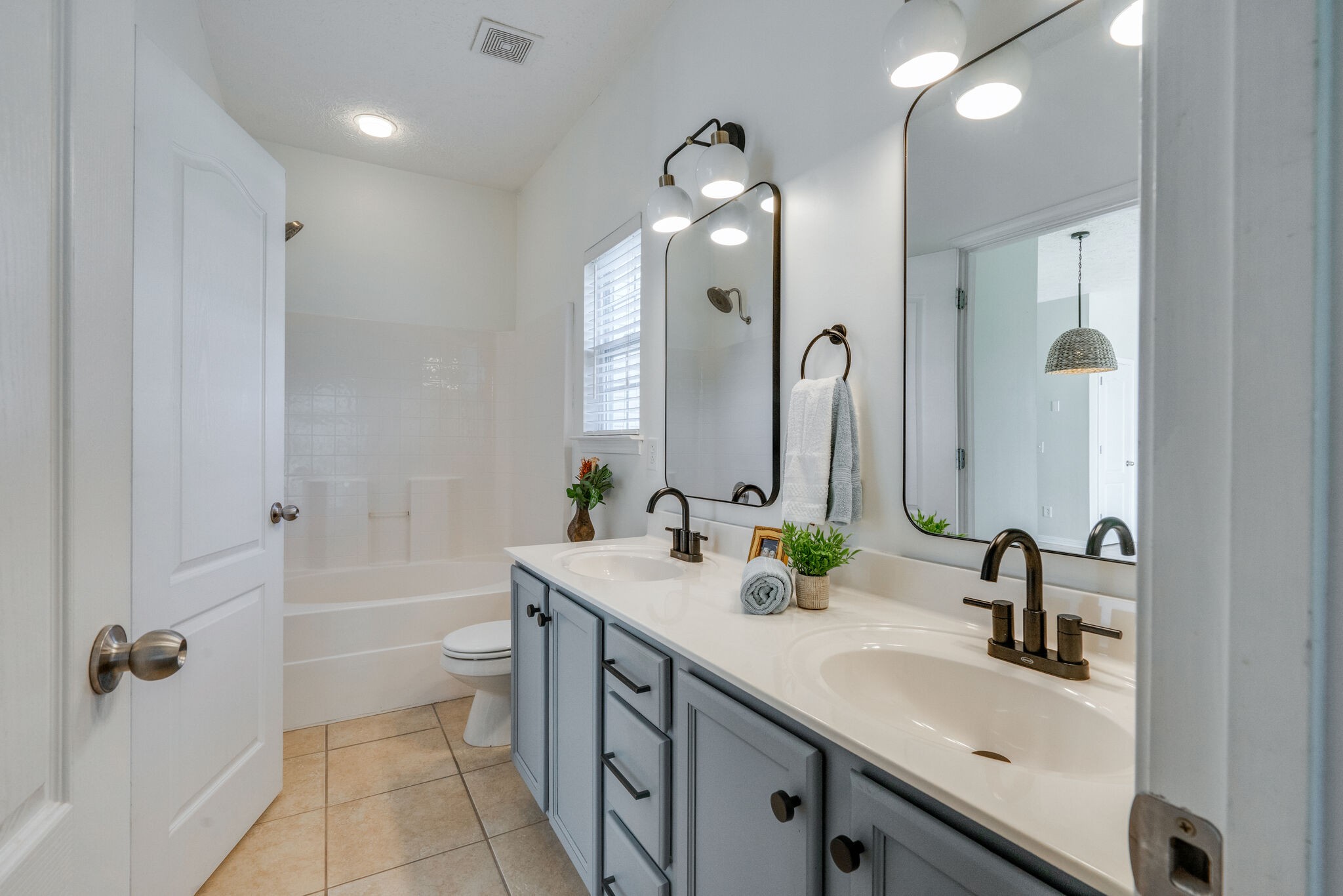 306 Cherry Drive Franklin, TN 37064 - Photo 15 of 30 a bathroom with a sink double vanity granite tub shower and a mirror