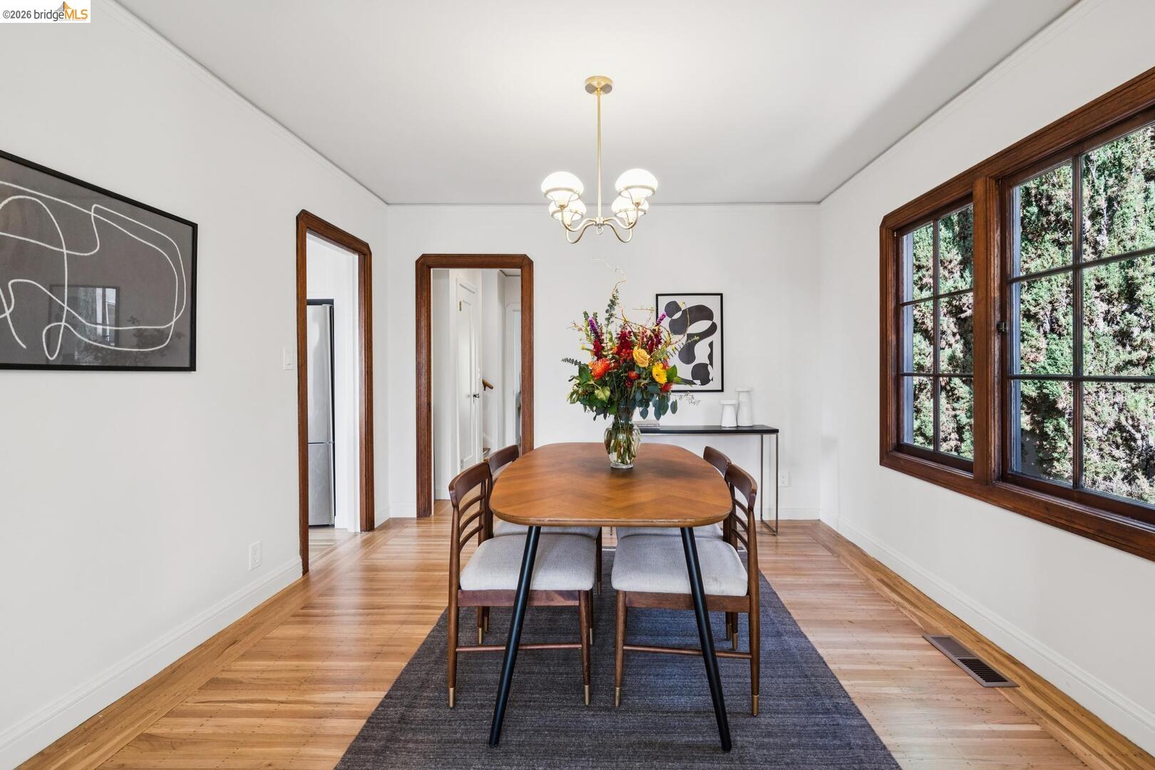4107 Lyman Road Oakland, CA 94602 - Photo 18 of 57 Dining space featuring light wood-type flooring and recessed lighting