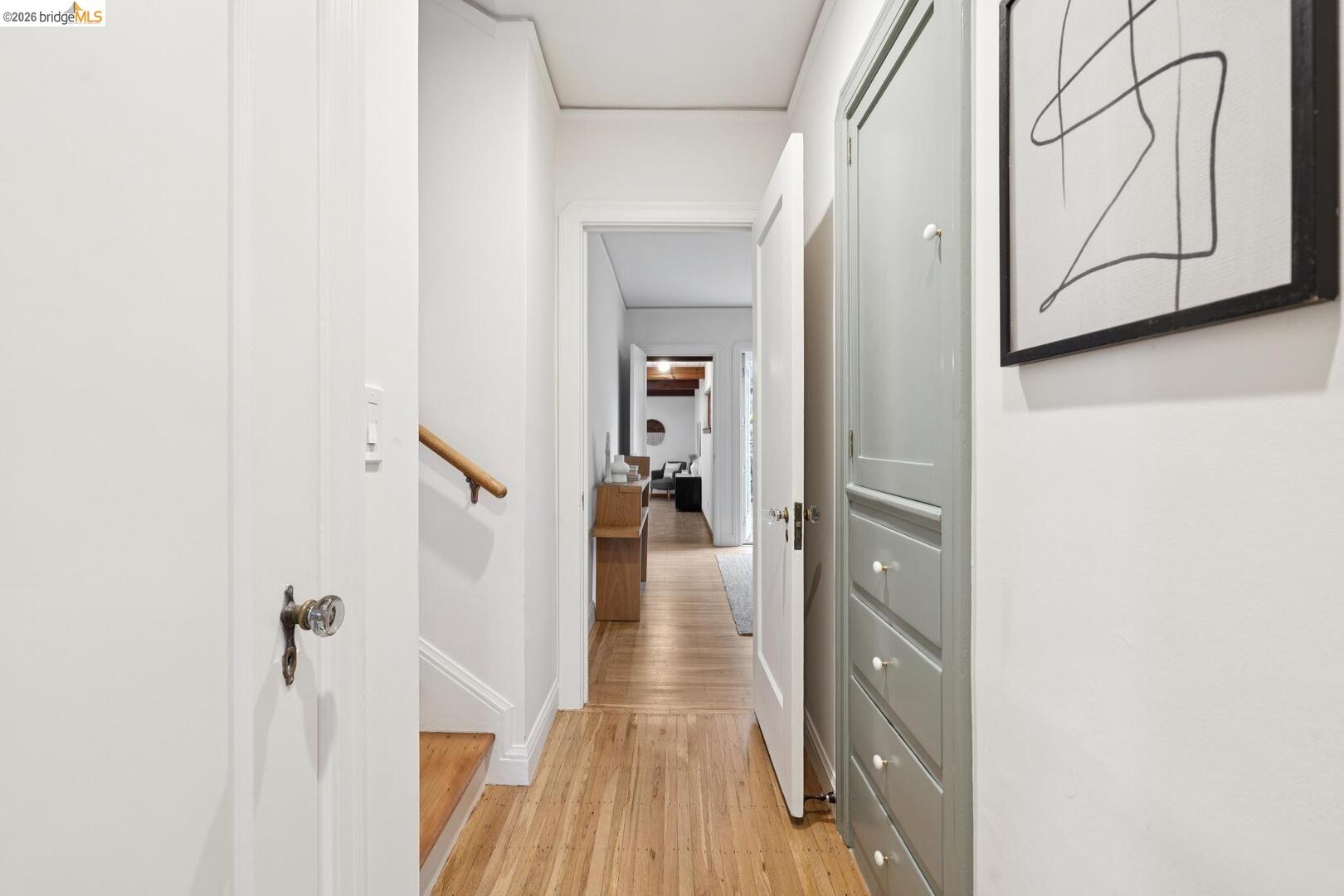 4107 Lyman Road Oakland, CA 94602 - Photo 40 of 57 Office featuring light wood-style flooring, french doors, and beam ceiling
