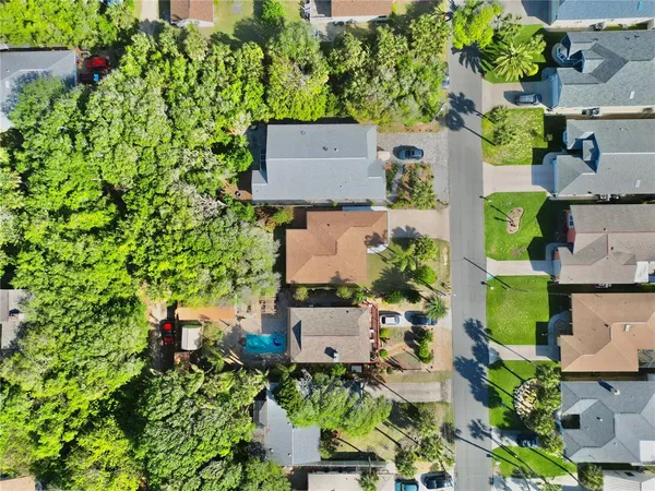 an aerial view of multiple house