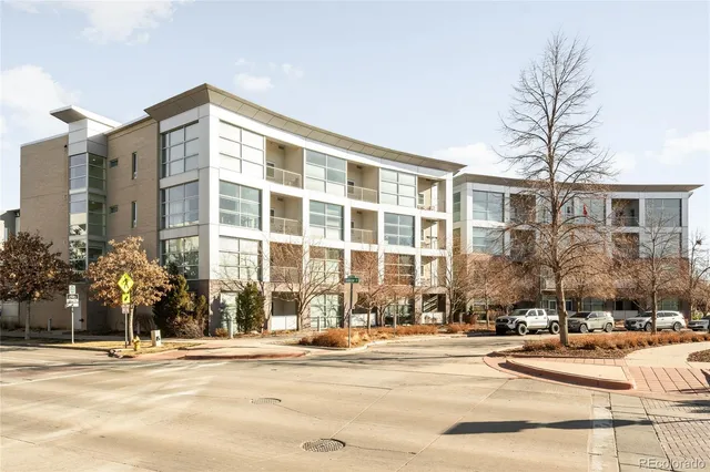 front view of a building with a street