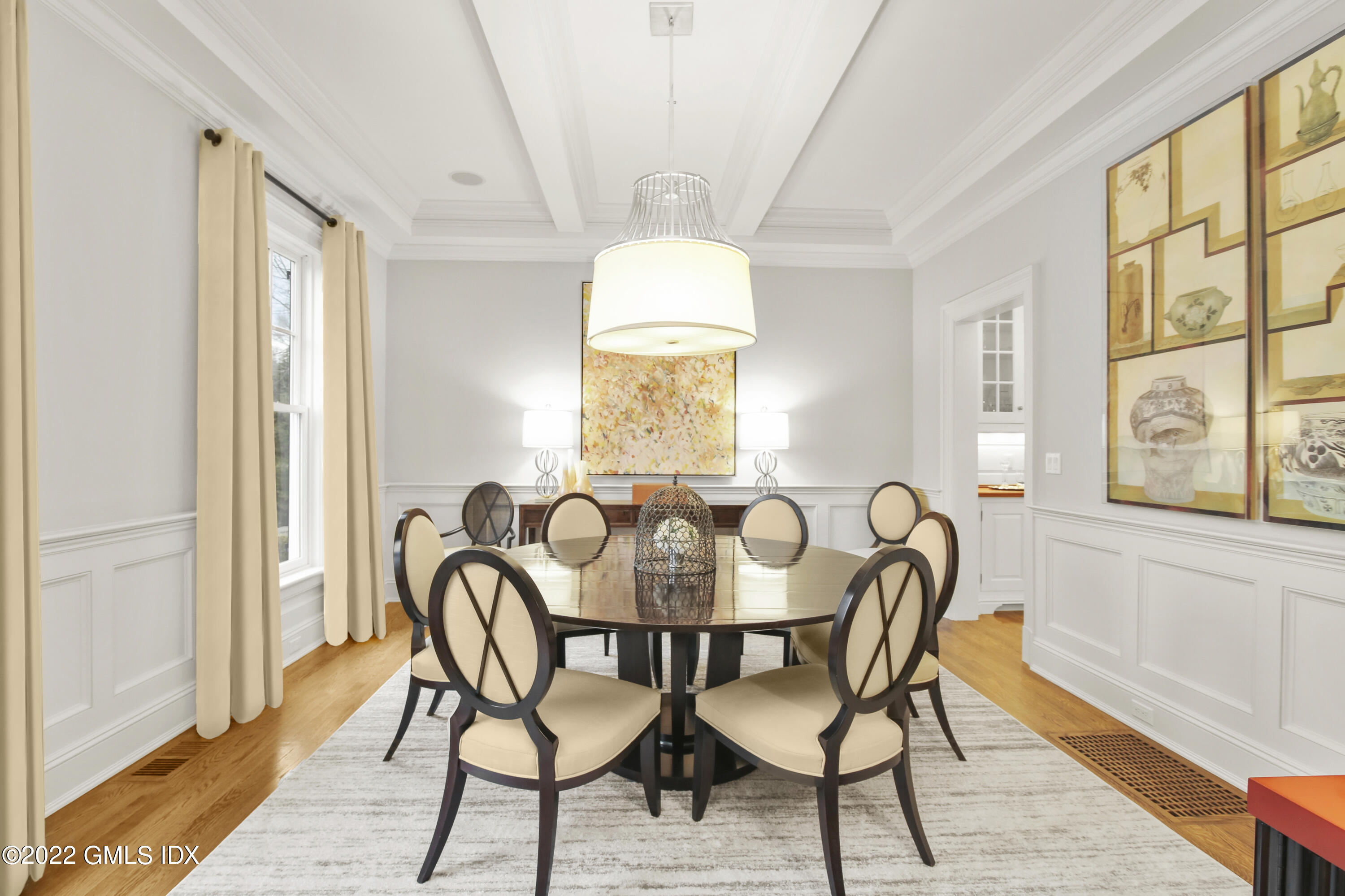 807 Lake Avenue Greenwich, CT 06830 - Photo 5 of 31 a view of a dining room with furniture and a chandelier