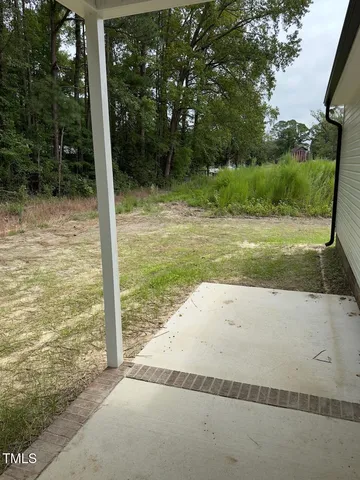 a view of a road from a yard