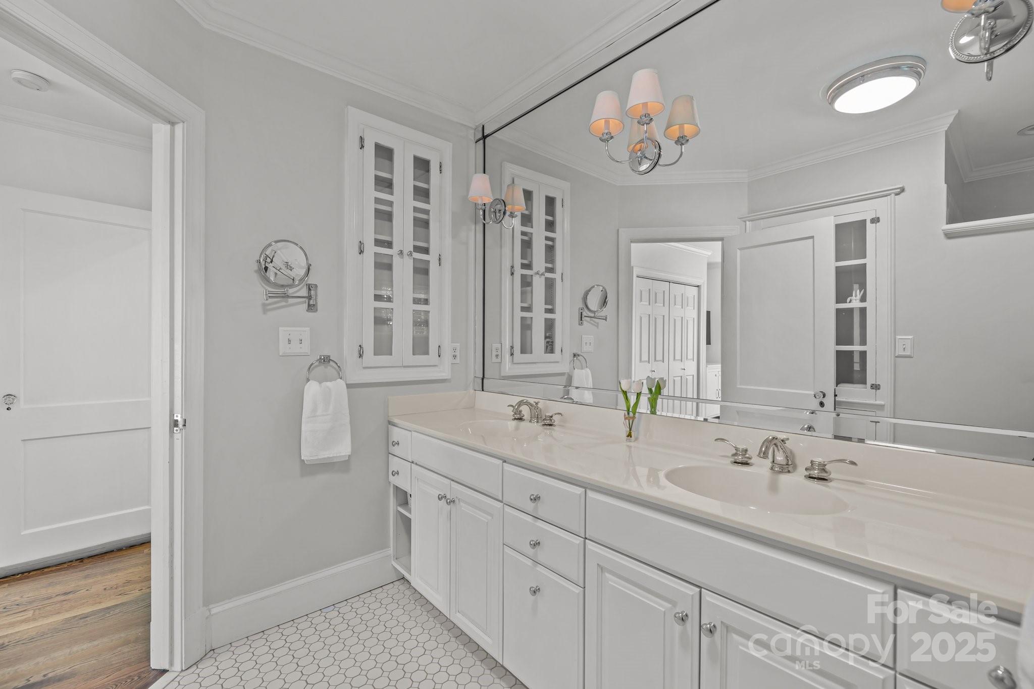 3019 Sunset Drive Charlotte, NC 28209 - Photo 17 of 46 a bathroom with double vanity sink and a mirror