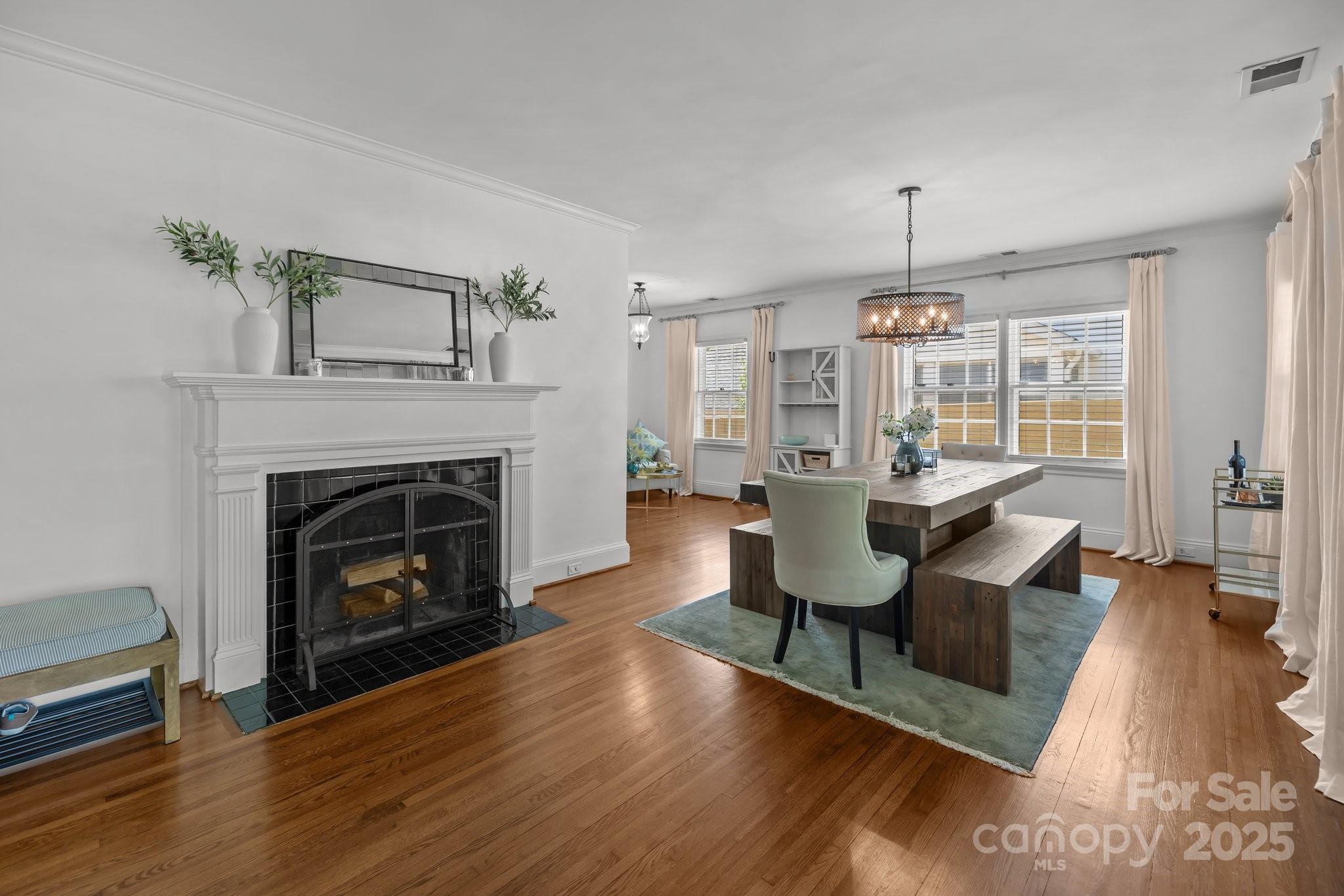 3019 Sunset Drive Charlotte, NC 28209 - Photo 24 of 46 a living room with furniture and a fireplace