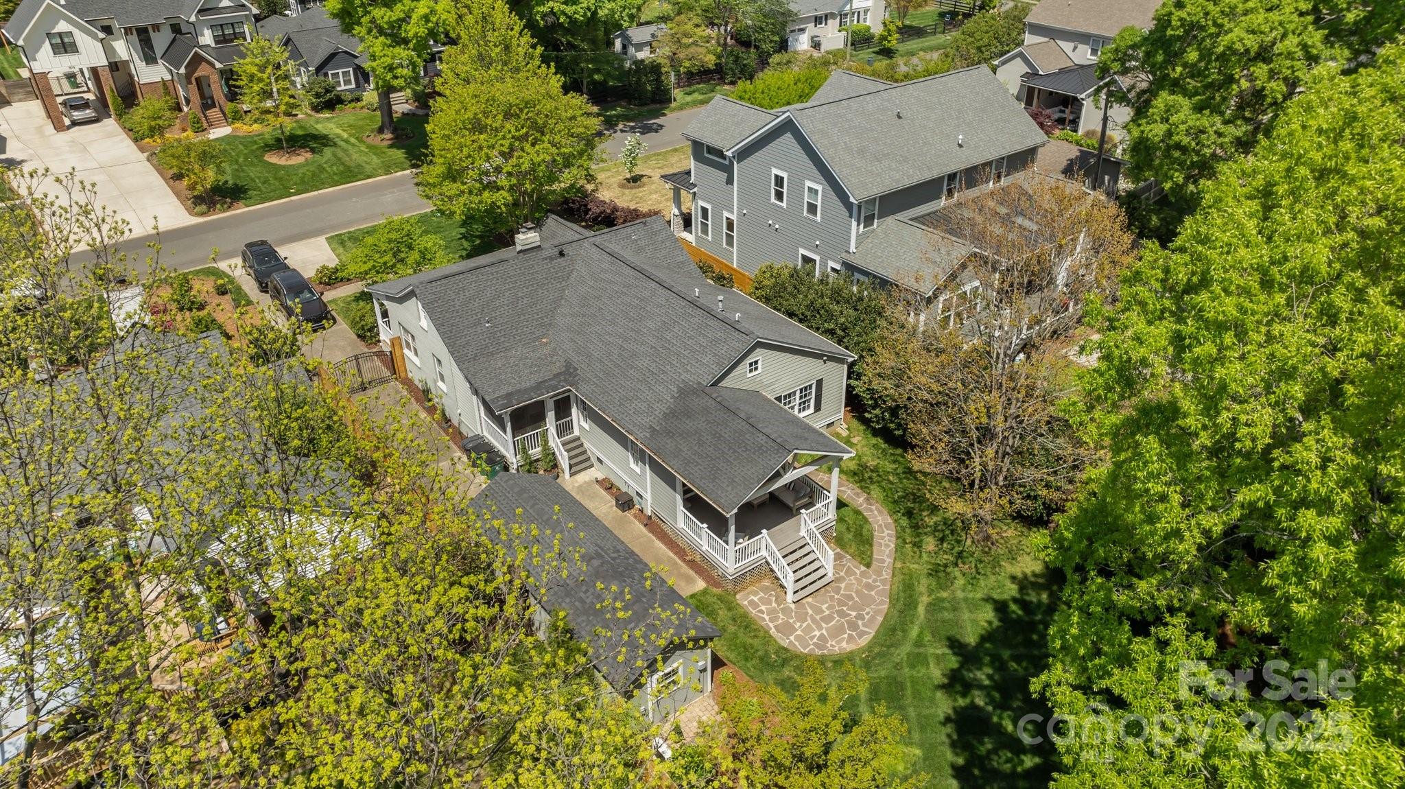 3019 Sunset Drive Charlotte, NC 28209 - Photo 44 of 46 an aerial view of a house with swimming pool and garden
