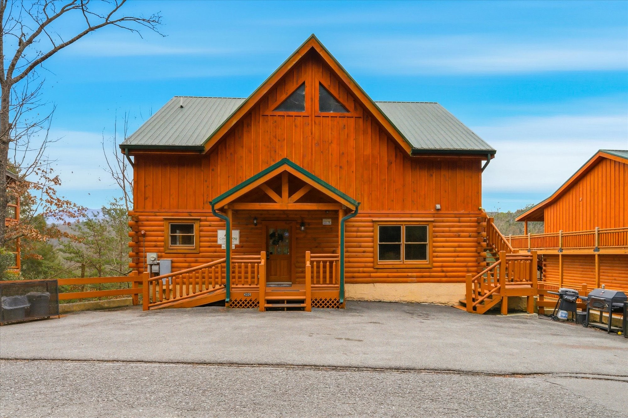 a front view of a house with a garage