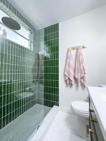 a bathroom with a shower
