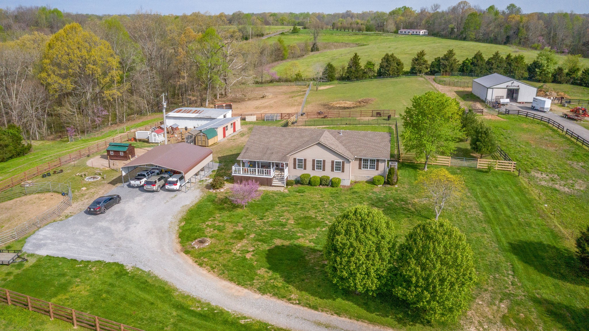 3854 Martins Chapel Road Springfield, TN 37172 - Photo 28 of 35 an aerial view of residential houses with outdoor space and trees