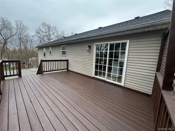 a view of a wooden deck