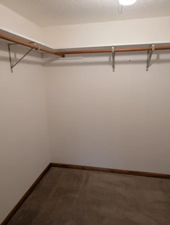 a close up view of closet