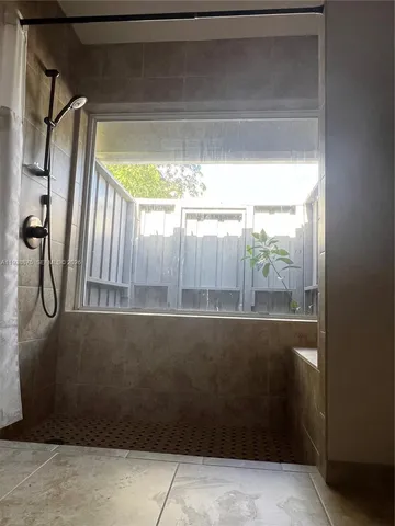 a view of a glass door