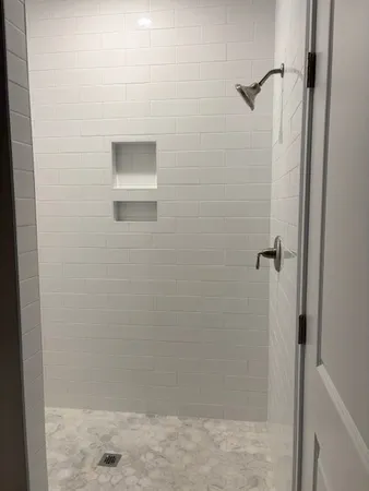 a bathroom with a shower