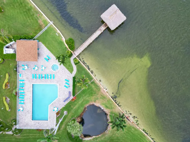 a view of swimming pool with a yard