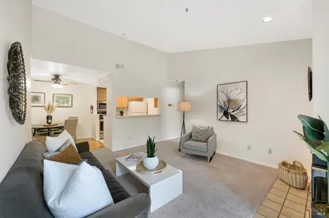 a living room with furniture and a couch