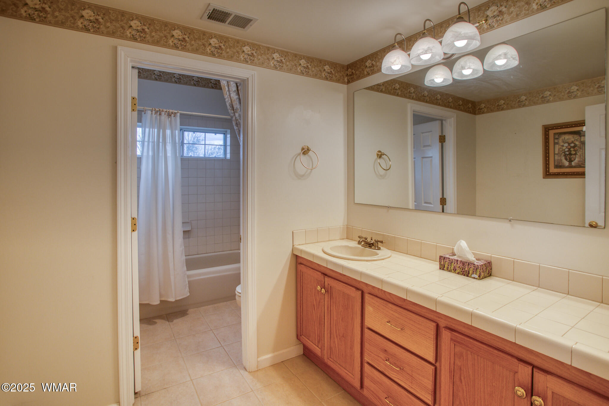 9410 Butler Trail Snowflake, AZ 85937 - Photo 40 of 62 a bathroom with a sink vanity and a mirror