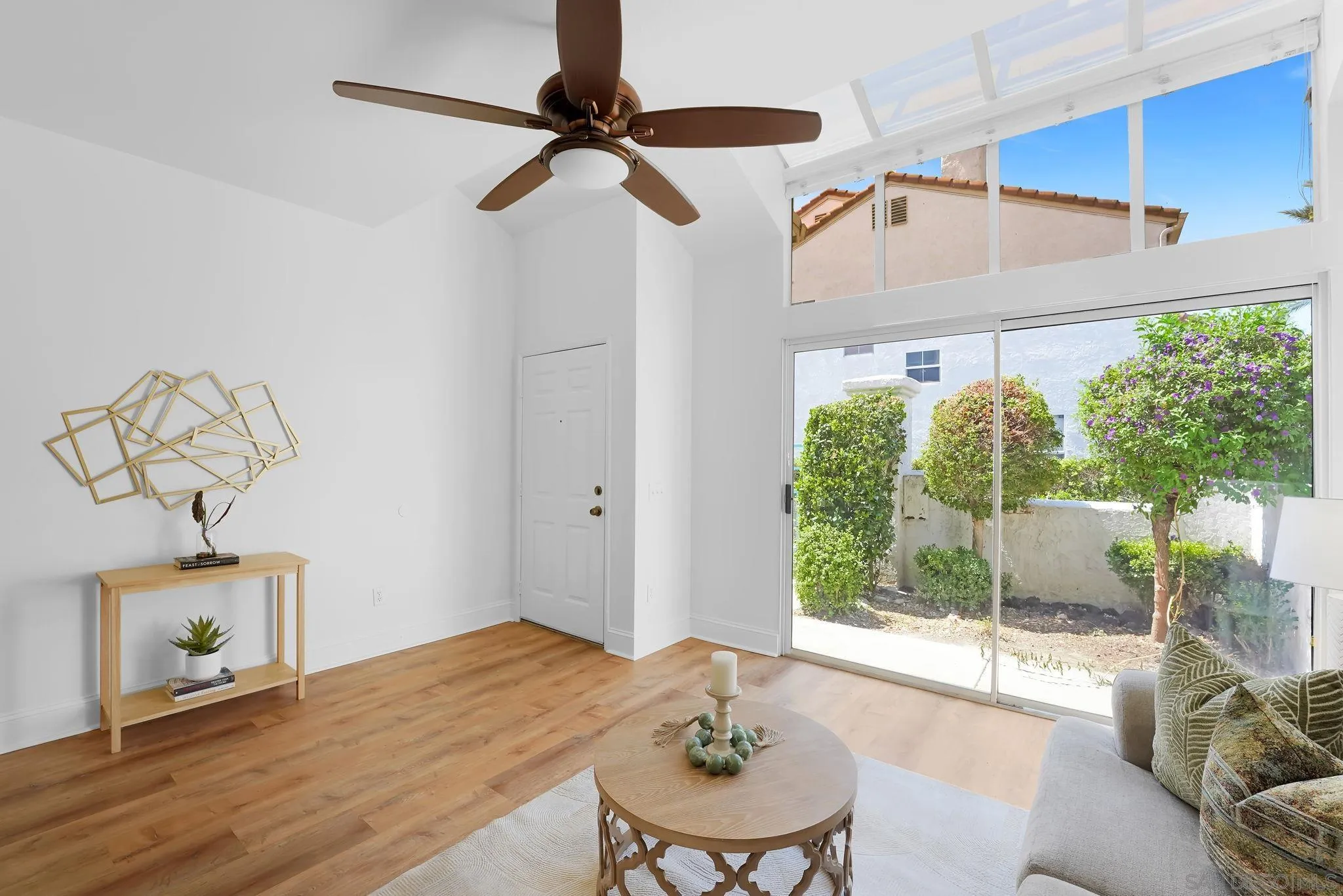 a view of a living room and a window