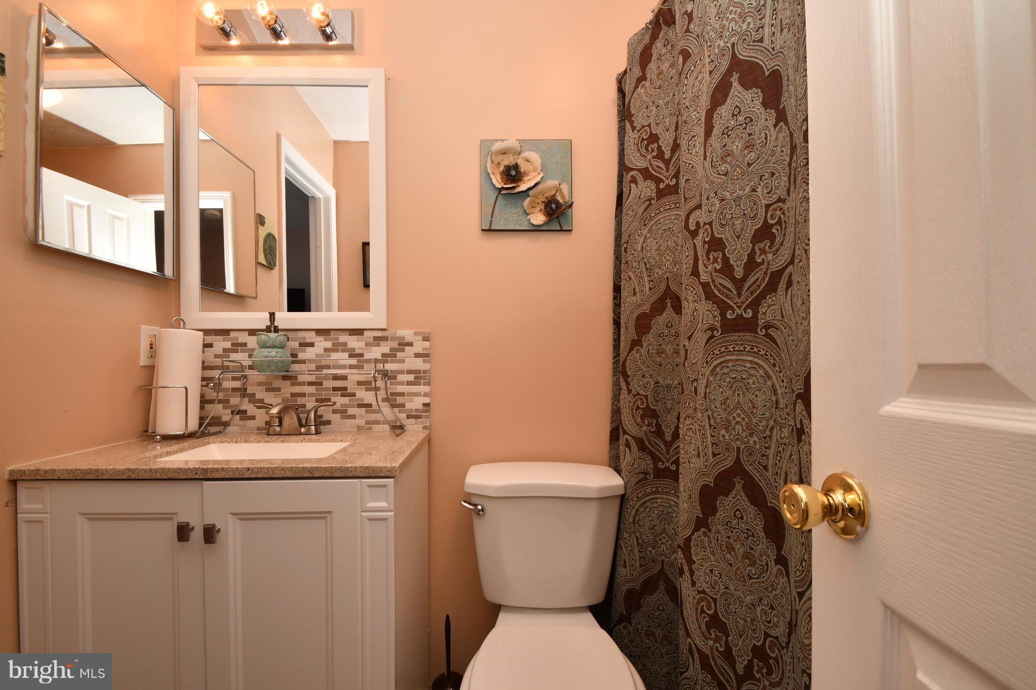 3924 Cutty Sark Road Baltimore, MD 21220 - Photo 19 of 30 a bathroom with a toilet sink and shower curtain