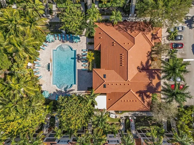 an aerial view of a house